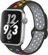 OEM New Fashion Silicone Strap Watch band For Apple Watches - Rainbow Black